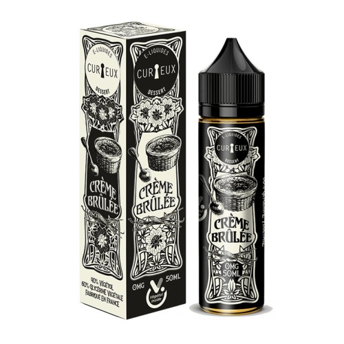 Flacon E Liquide Prêt à Booster Crème Brûlée de Dessert par Curieux Flacon E Liquide Prêt à Booster Crème Brûlée de Dessert par Curieux