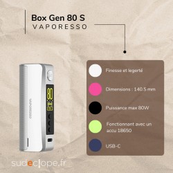 Gen 80 S de la marque Vaporesso disponible chez Sudeclope