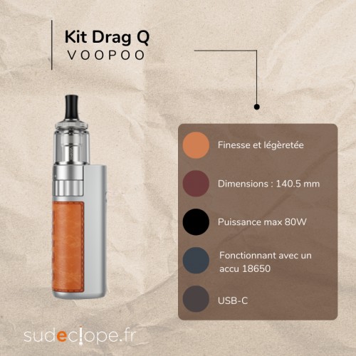Kit Drag Q de la marque Voopoo disponible chez Sudeclope.fr