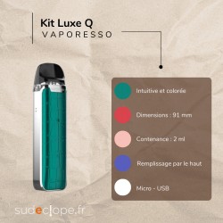 Kit Luxe Q de la marque Vaporesso disponible chez Sudeclope.fr