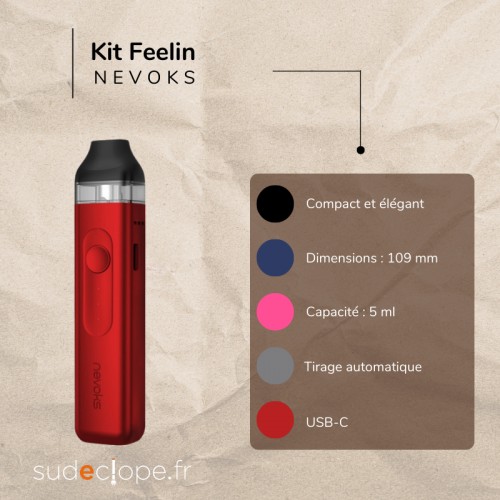 Kit Feelin pod de la marque Nevoks disponible chez Sudeclope.fr Kit Feelin pod de la marque Nevoks disponible chez Sudeclope.fr